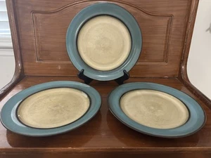 Pier 1 Imports Teal Reactive Stoneware Dinner Plate Set Of 3 - Picture 1 of 6