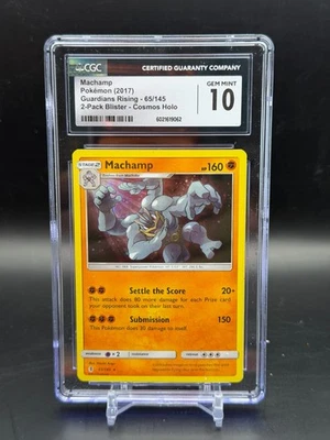 CGC 10 GEM MINT Machamp Cosmo Holo Guardians Rising Pokemon 65/145 - Image 1 of 2