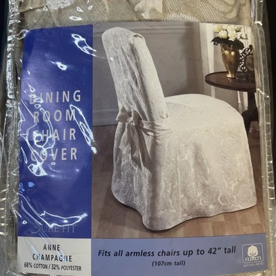 Surefit Dining Room Chair Slipcover Anne Champagne New in Package - Image 1 of 4