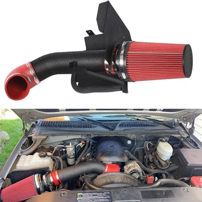 4" Black Cold Air Intake+Heat Shield Kit For 99-06 GMC/Chevy V8 4.8L/5.3L/6.0L - Imagem 1 de 4