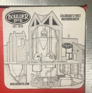 BOULDERBIER.COLORADO. 1979 0,4 ZOLL quadratischer BIERUNTERSETZER - Bild 1 von 2