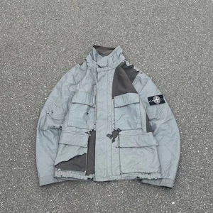 Vintage Stone Island Jaket Size M Gray Black Length 69cm - Picture 1 of 11