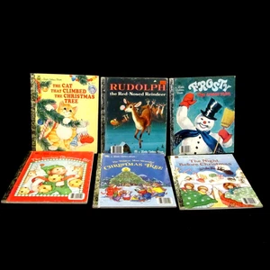 Little Golden Book, Lot of 6 Christmas-Themed Hardcover Vintage Story Books - Picture 1 of 11