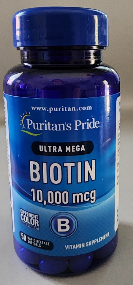 Biotin 10 000 Mcg Puritan's Pride 50 Softgels