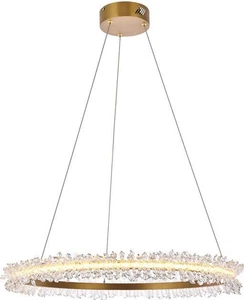 LED Adjustable Gold and Crystal Pendant Lamp - Picture 1 of 1