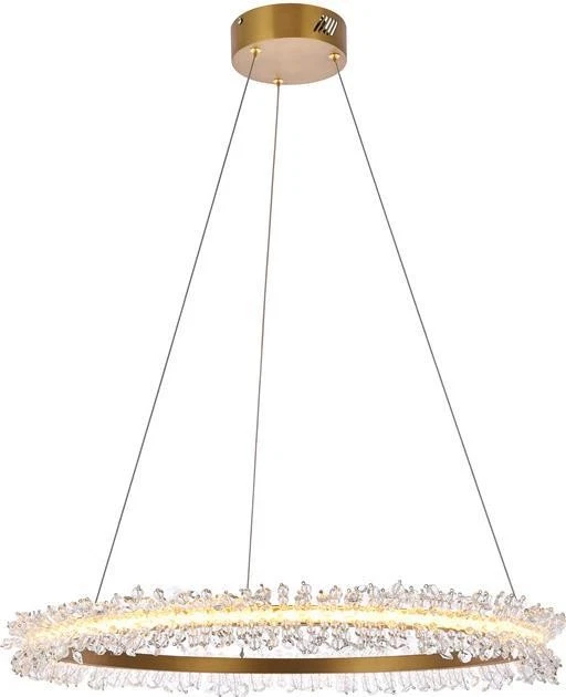 LED Adjustable Gold and Crystal Pendant Lamp - Image 1 of 1