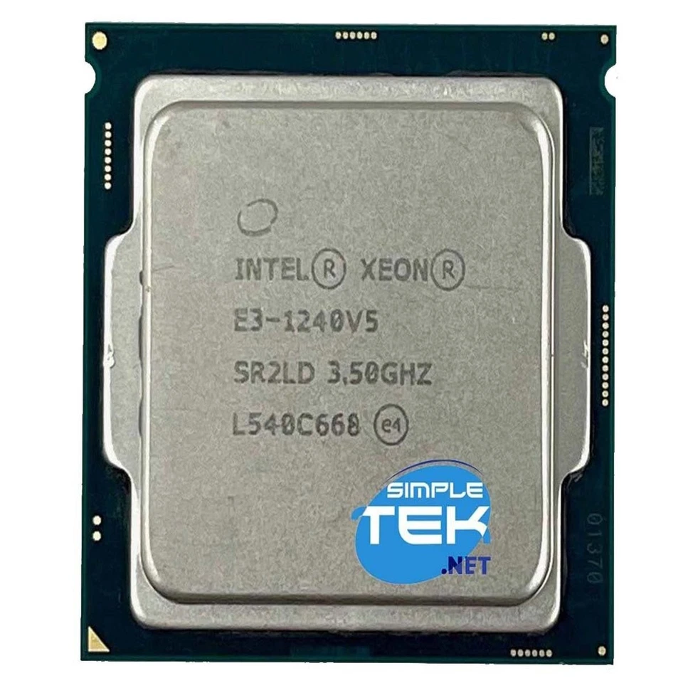 Intel Xeon E3-1240 V5 SR2LD 3.50GHz Max 3.90GHz 4C/8T 80W TDP LGA 1151 LGA1151 - Image 1 of 3
