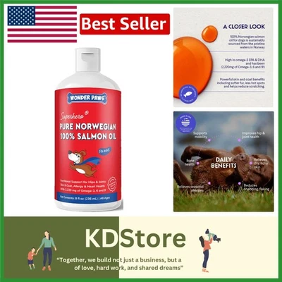 Pure Norwegian Omega-3 Fish Oil for Dogs - Supports Skin, Coat, Joints & Over... - Image 1 of 4