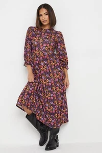 PixieGirl Petite Women's Floral Print Midi Dress - Picture 1 of 7