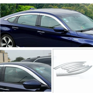Para Honda Accord 2018-2022 plateado ventana visera ventilación cortinas sol lluvia moldura - Imagen 1 de 9