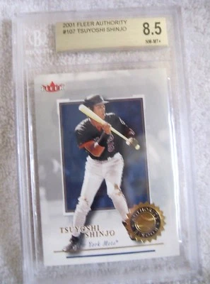TSUYOSHI SHINJO RC 2001 FLEER AUTHORITY #575/2001 BECKETT BGS8.5 METS OF RC - Imagem 1 de 2