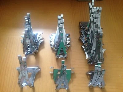 NOS Pair 2 VTG Christophe Toe Clips Chrome Steel for Lyotard Union Pedals France - Image 1 of 2