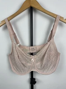 Chantelle Baby Pink Sheer Lace Wired Bra Size 34DDD 3582 - Picture 1 of 7