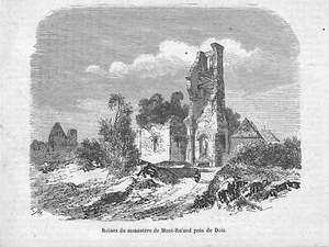 DOLE (39) " RUINES DU MONASTERE DE MONT-ROLAND " GRAVURE ENGRAVING 1855 - Bild 1 von 1