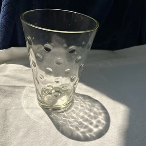 MCM Vintage 50's Hazel Atlas Clear Polka Dot Coin Dot 2 Qt. 8.5" Ice Bucket - Picture 1 of 7