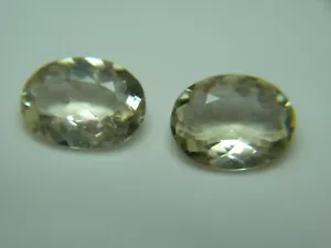 2 natural Yellow Beryl gemstones Tanzania Untreated gems 1.82ctw Pair oval - Picture 1 of 11