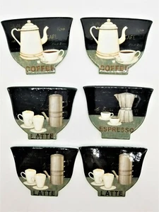 Kaffeetasse Untersetzer Espresso Latte Design Keramik mit Korkenboden 6er Set - Bild 1 von 4