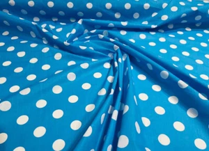 Premium 1 inch Polka Dot Poly Cotton Fabric Sold By The Yard. - Picture 1 of 1