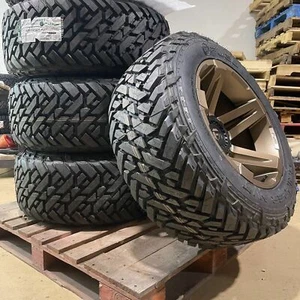 5) 20X12 Fuel D765 SFJ Bronze Wheels 35" MT Tires 5x5 Jeep Wrangler JK JL TPMS - Picture 1 of 8