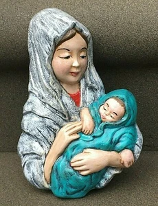 Madonna and Child Chalkware Wall Hanging Mary and Jesus Garry Sharpe Design 1987 - Picture 1 of 3
