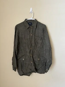 Drake’s London Overshirt Button Up Shirt Dark Green Small - Picture 1 of 6