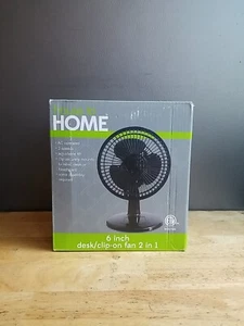 New - House to Home - 6” Desk / Clip On Fan 2 in 1 - Black - Picture 1 of 5