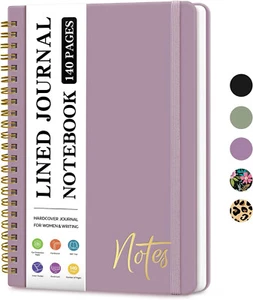 Lined Spiral Journal Notebook for Women, A5 College Ruled Journals for Writing - Picture 1 of 7