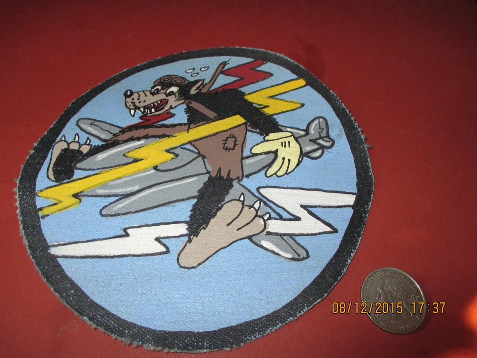 WWII USAAF DISNEY WOLF  474TH FIGHTER GROUP 8-9 TH AAF   FLIGHT JACKET  PATCH - Image 1 of 1