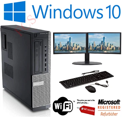 Dell OptiPlex Quad Core Windows 10 Office PC i7 3.40GHz 16GB RAM 480GB SSD - Image 1 of 4