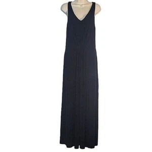 ADRIENNE VITADINI Sleeveless Maxi Dress V-Neck Casual Comfy Black Dress L luxury - Picture 1 of 8