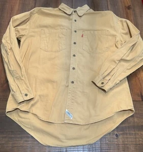 Camicia Levi's L gialla anni 90, vintage anni 90 button down uomo casual shirt large - Foto 1 di 11