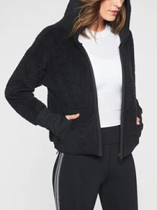Athleta Sherpa-Wendejacke, neu ohne Etikett, Größe XL Tall, schwarz, UVP 138 $ FL SW 2 - Bild 1 von 2