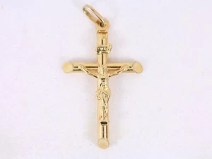 Kreuz Anhänger 9 kt Gold Damen Herren Kreuz Atemberaubend 375 1,5 g Bd56 - Bild 1 von 3