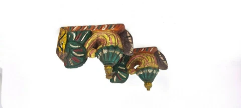 7" Wall hanging wooden Multi color Corbel Hand Carved used for hanging lamp Cover