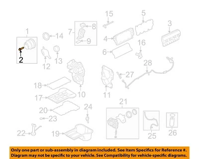 Piezas de motor Ford OEM 08-10 E-350 Super Duty - Perno de polea de eje de manija W303639 Foto 1 de 2