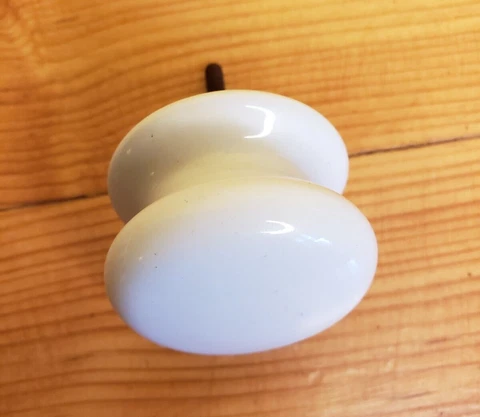 Vintage Antique White Porcelain Cabinet Drawer Pull Knob Furniture Hardware 2" Cover