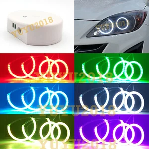 Bluetooth RGB halo rings for Mazda 3 2010-2013 Headlight LED angel eyes lamp DRL - Bild 1 von 11