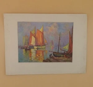 Vintage Christmas Card Front, 'A Summer Evening' By A. De Breanski - No Back - Picture 1 of 2