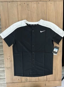 New Nike Boys Medium Youth Baseball Softball Practice Jersey Shirt Black BQ6428 - Picture 1 of 2