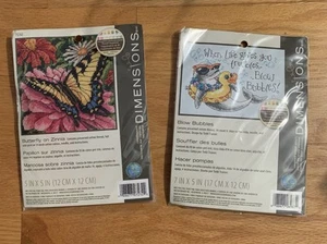 Menge 2 ABMESSUNGEN gezählt Kreuzstich & Nadelspitze Kits ~ NEU - Bild 1 von 4