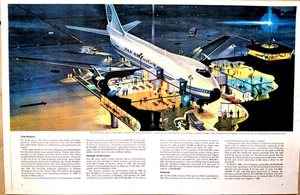 PAN AM Boeing 747 Artist Concept of passenger Terminal arrival lounges REPRINT. - Picture 1 of 1