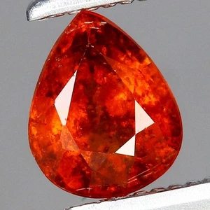 0.53ct 5.3x4.3mm Pear Natural Orange Spessartite Garnet Namibia, Africa Gemstone - Picture 1 of 4