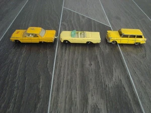 3 Matchbox Modelle Chevy Impala Taxi / Ford Station Wagon / Pontiac Cabrio - Bild 1 von 5