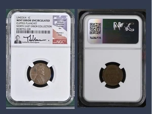 1944 wheat error penny clipped planchet NGC Certified (uncirculated) RARE - Picture 1 of 1