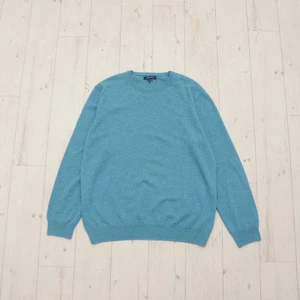 Johann Konen 100% Cashmere Sweater XXL Turquoise Pullover Men's Luxury Knitwear - Picture 1 of 8