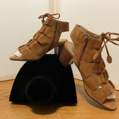 Zapatos Vionic Gamuza Gladiador Punta Abierta Cremallera Marrón 7.5 Nuevos Foto 1 de 4