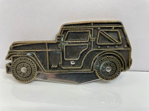 Vintage Jeep Colonial Brass Folding Pocket Knife CJ USA - Picture 1 of 5
