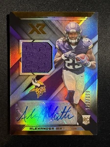 2019 Panini Xr Alexander Mattison Auto /199 Jersey Rookie RC Vikings  - Picture 1 of 2