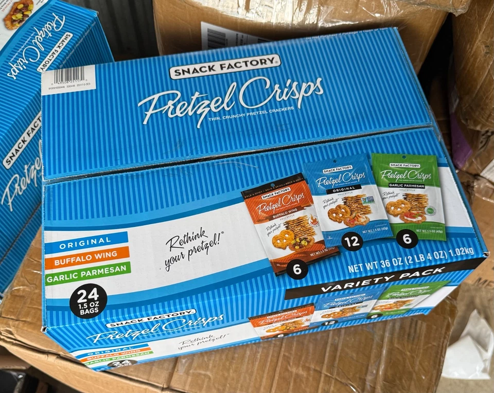 Pretzel Crisps Variety Pack,单个 1.5 盎司(24 件装)免运费 — 第 1/1 张图片