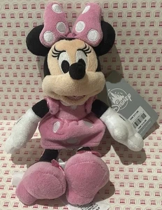 Disney Store Minnie Mouse mit rosa gepunktetem Kleid & Schleife 9 Zoll Stofftier Plüsch mit Etikett - Bild 1 von 5